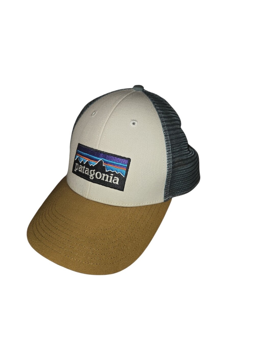 Patagonia Beige Front Cap with Brown Brim & Dark Mesh